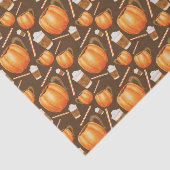 Papier Mousseline Citrouille d'automne Épice Latte Motif d'aquarelle (Détail)