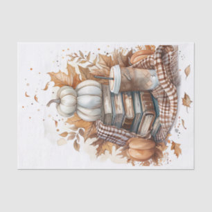 Papier Mousseline Citrouille d'automne et fleurs automne Découpage