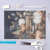 Papier Mousseline Citrouille d'automne et fleurs automne Découpage (Artisanat)