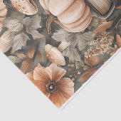 Papier Mousseline Citrouille d'automne et fleurs automne Découpage (Détail)