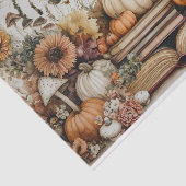 Papier Mousseline Citrouille d'automne et fleurs automne Découpage (Détail)