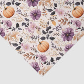 Papier Mousseline Citrouille d'automne et fleurs automne Découpage (Détail)