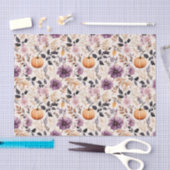 Papier Mousseline Citrouille d'automne et fleurs automne Découpage (Artisanat)