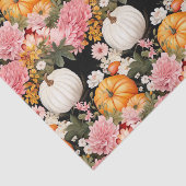 Papier Mousseline Citrouille d'automne et fleurs automne Découpage (Détail)