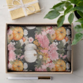 Papier Mousseline Citrouille d'automne et fleurs automne Découpage (Cadeau)