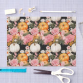 Papier Mousseline Citrouille d'automne et fleurs automne Découpage (Artisanat)