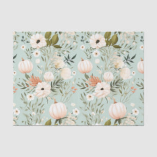 Papier Mousseline Citrouille d'automne et fleurs automne Découpage