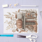 Papier Mousseline Citrouille d'automne et fleurs automne Découpage (Artisanat)