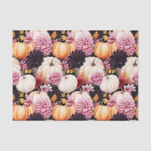 Papier Mousseline Citrouille d'automne et fleurs automne Découpage