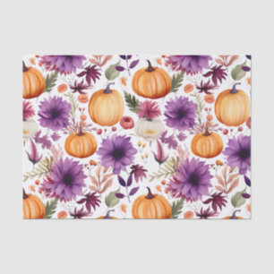 Papier Mousseline Citrouille d'automne et fleurs automne Découpage