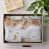 Papier Mousseline Citrouille d'automne et fleurs automne Découpage (Cadeau)