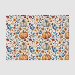 Papier Mousseline Citrouille d'automne et fleurs automne Découpage
