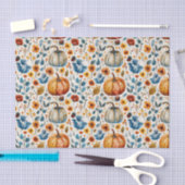 Papier Mousseline Citrouille d'automne et fleurs automne Découpage (Artisanat)