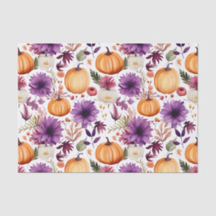 Papier Mousseline Citrouille d'automne et fleurs automne Découpage