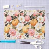 Papier Mousseline Citrouille d'automne et fleurs automne Découpage (Artisanat)