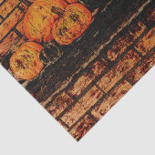 Papier Mousseline Citrouille d'automne noir orange brique (Détail)