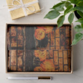 Papier Mousseline Citrouille d'automne noir orange brique (Cadeau)