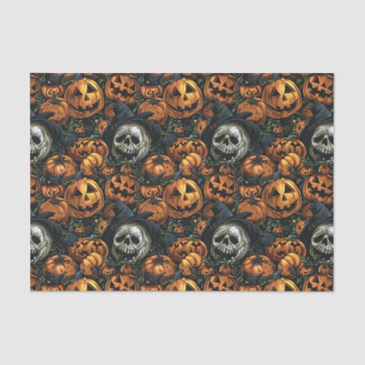 Papier Mousseline Citrouille d'Halloween sombre (Recto)