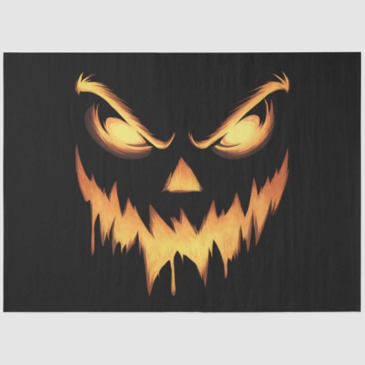 Papier Mousseline Citrouille effrayant Jack-o'-lantern Face Hallowee (Recto)