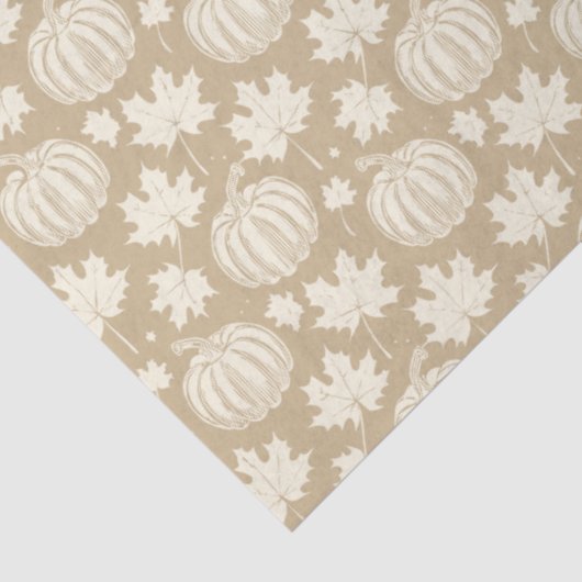 Papier Mousseline Citrouille et Feuille (Détail)