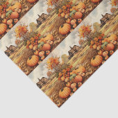 Papier Mousseline Citrouille ferme automne récolte Thanksgiving Moti (Détail)