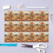 Papier Mousseline Citrouille ferme automne récolte Thanksgiving Moti (Artisanat)