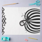 Papier Mousseline Citrouille noir blanc rayé et chauves-souris Hallo (Artisanat)