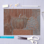 Papier Mousseline Citrouille Orange Argent Metallic élégant automne (Artisanat)