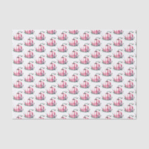 Papier Mousseline Citrouille rose automne rustique