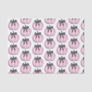 Papier Mousseline Citrouille rose avec arc noir