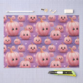 Papier Mousseline Citrouille rose mignon enfants motif halloween (Artisanat)