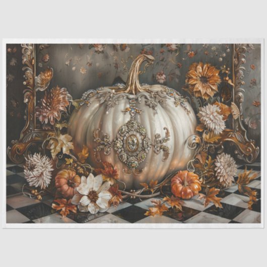 Papier Mousseline Citrouille royal joaillé (Recto)