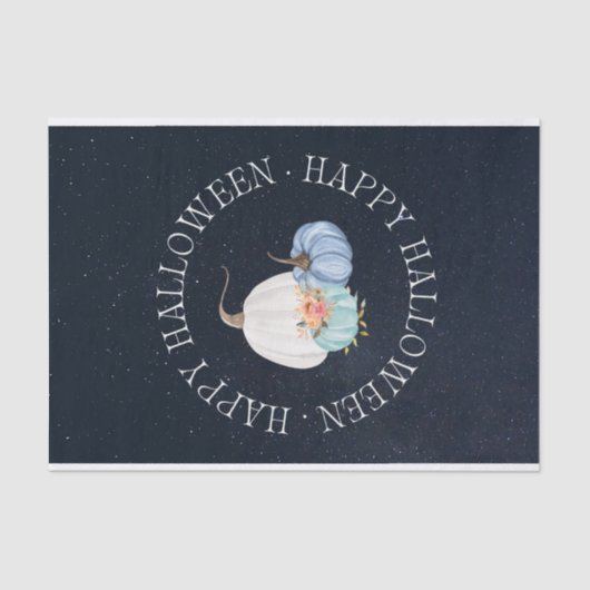 Papier Mousseline Citrouille vintage Joyeux cadeau d'Halloween (Recto)