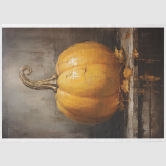 Papier Mousseline Citrouille Vintage rustique - Découpage papier pap