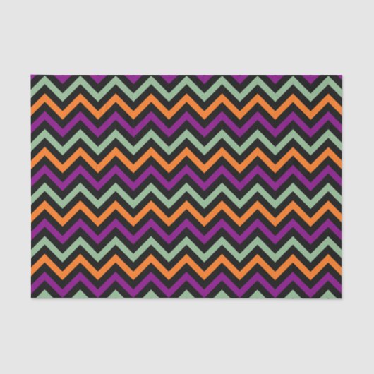 Papier Mousseline Citrouille, violet, vert et noir Chevron raypes (Recto)