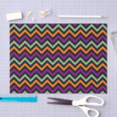 Papier Mousseline Citrouille, violet, vert et noir Chevron raypes (Artisanat)