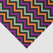 Papier Mousseline Citrouille, violet, vert et noir Vert. Chevron (Détail)