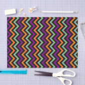 Papier Mousseline Citrouille, violet, vert et noir Vert. Chevron (Artisanat)