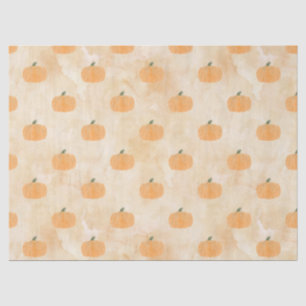 Papier Mousseline Citrouilles aquarelle sur Découpage orange