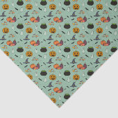 Papier Mousseline Citrouilles, Cauldrons, Fantômes, Sorcières Casque (Détail)