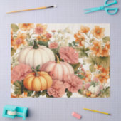 Papier Mousseline Citrouilles d'aquarelle et découpage de feuillage  (Artisanat)