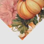 Papier Mousseline Citrouilles d'aquarelle et découpage de feuillage  (Détail)