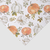 Papier Mousseline Citrouilles d'aquarelle et Motif d'automne de feui (Détail)