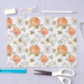 Papier Mousseline Citrouilles d'aquarelle et Motif d'automne de feui (Artisanat)
