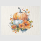 Papier Mousseline Citrouilles d'automne avec Fleurs et Foliage (Recto)