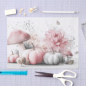 Papier Mousseline Citrouilles d'automne, champignons et fleurs Décou (Artisanat)