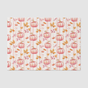 Papier Mousseline Citrouilles d'automne et feuilles tombées Motif Dé