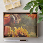 Papier Mousseline Citrouilles d'automne et tournesols (Cadeau)