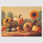 Papier Mousseline Citrouilles d'automne et tournesols (Recto)