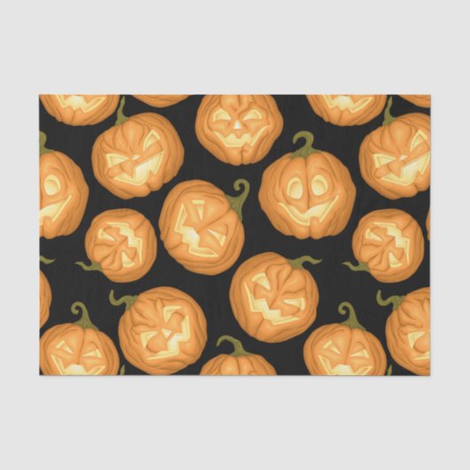 Papier Mousseline Citrouilles d'Halloween (Recto)